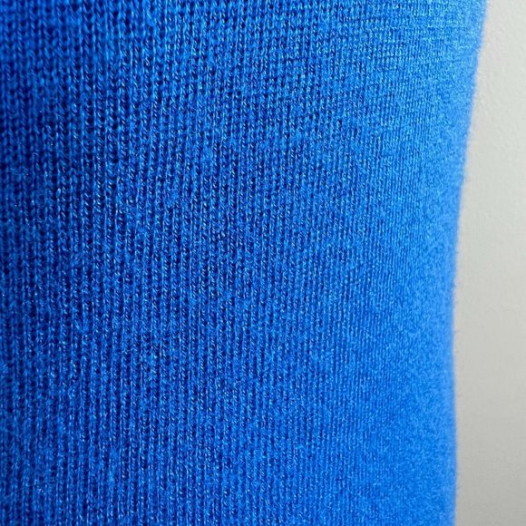 Ann Taylor Turtleneck Sweater L Blue Cashmere Blend Long Sleeve Lightweight Slim - Picture 3 of 8